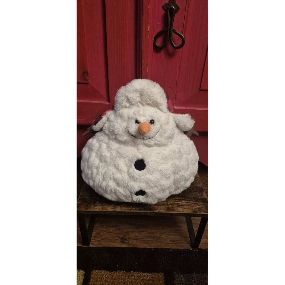 Ganz Flapjack S'Melts Snowman Plush 10" White Plump Slouchy Stuffed Toy EUC